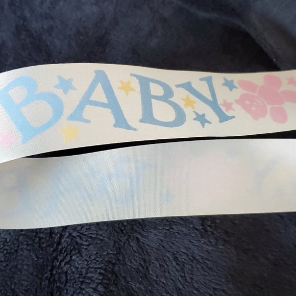 Baby Shower Ribbon by Lion Ribbon Co.  Blue and Pink 22 Yards x 1 3/8" - Picture 4 of 6